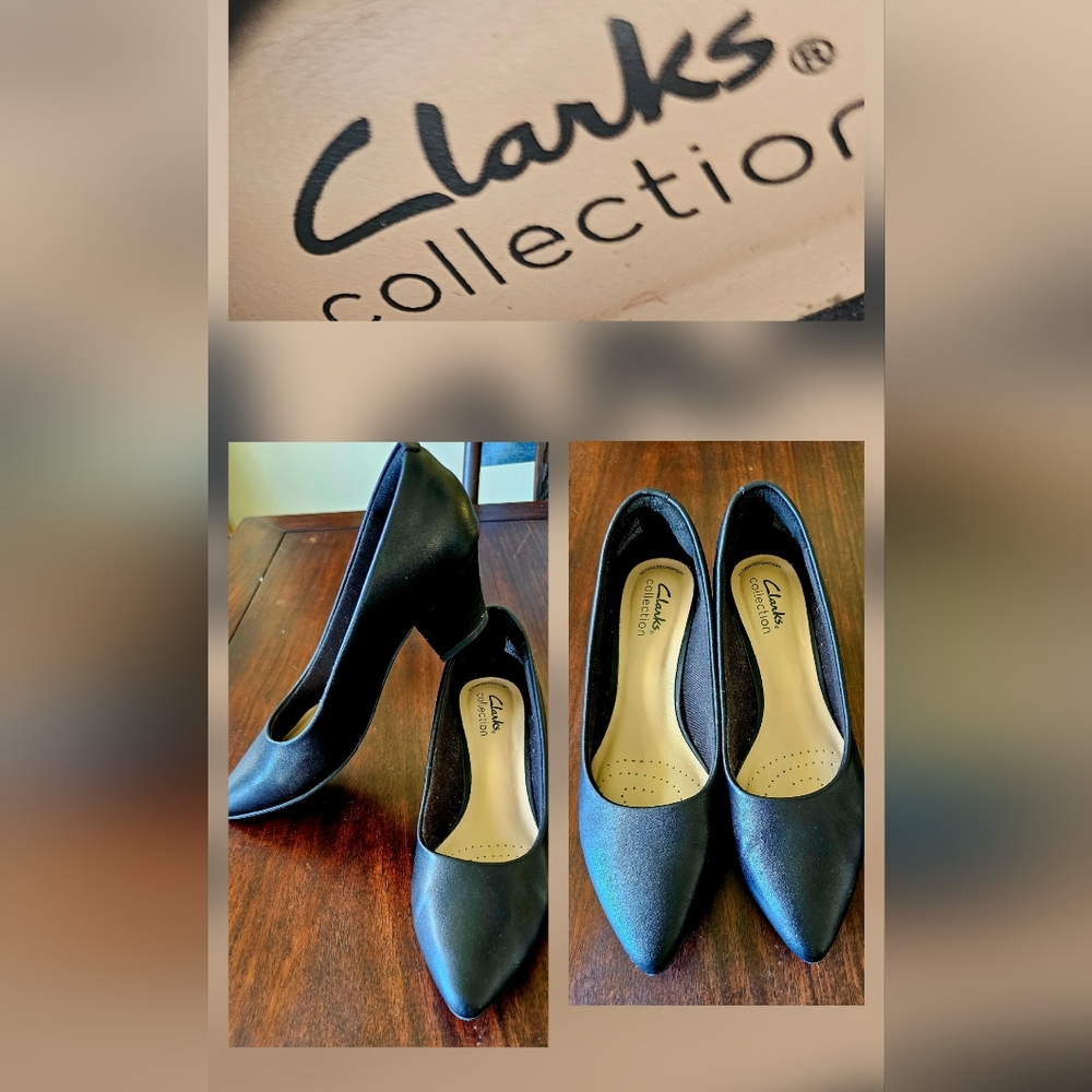 Clarks • Black Leather • Teresa • Step Pump • Size 6M